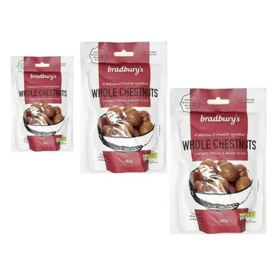 6x Packs 180g Bradbury's Whole Cooked Chestnuts Peeled ready to eat