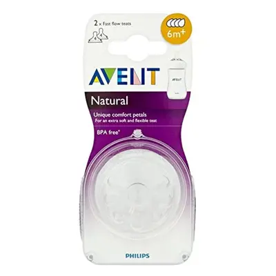 Avent Natural Teat for Months and Above (Transparent), Pack of Teats