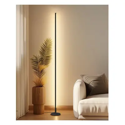 (Black) Minimalist Corner Floor Lamp Dimmable LED Night Light - Modern Vertical Mood Light with 