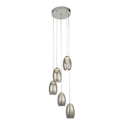 Searchlight Cyclone Light Drop Pendant, Smoked Glass 3000K