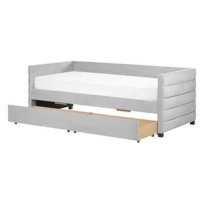 Daybed with Storage Velvet MARRAY x cm (EU Single) Light Grey