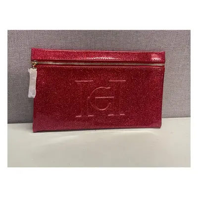 Carolina Herrera Brick Red Clutch Bag Good Girl Glossy Patent Makeup Pouch