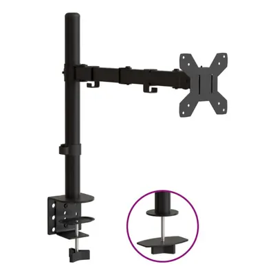 (single) vidaXL Triple Monitor Stand Monitor Arm Mount Monitor Mount Black Steel VESA