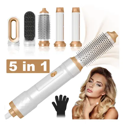 5 in Blow Dryer Hot Air Brush, Negative Ionic Hair-Wrap Curler Wand