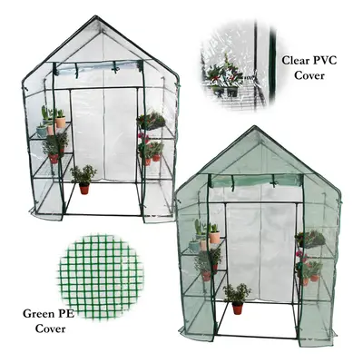 Greenhouse shelf with PE cover