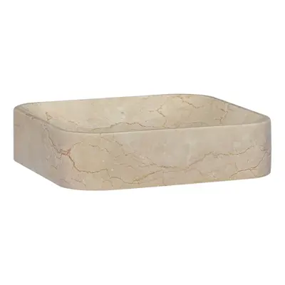 vidaXL Sink Cream 40x40x10 cm Marble Natural Stone Basin Washroom Bathroom