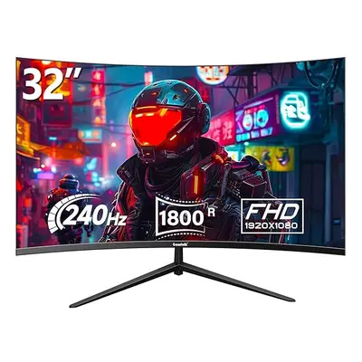 32 Inch Curved Gaming Monitor 240Hz, 1800R PC Monitor Full HD 1080P, Frameless Computer Dispaly 