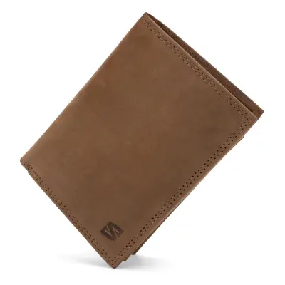 (Brown) SERASAR|Premium Leather Wallet for Men "Manager"