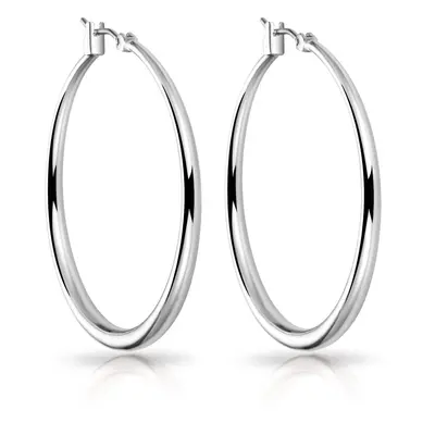 Silver Plated 40mm Hoop Earrings