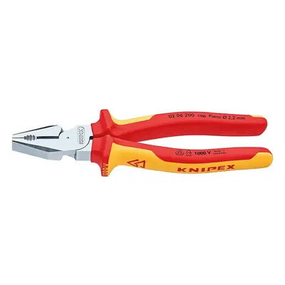 Knipex High Leverage Combination Pliers, Chrome Plated, Insulated Grips - 200mm