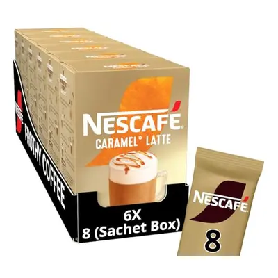 Nescafe Caramel Latte Instant Coffee x 17g Sachets, 100% Responsibly Sourced Coffee (Pack of 6)