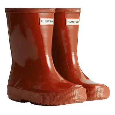 (7 UK Child, Military Red) Hunter Childrens/Kids First Classic Gloss Wellington Boots