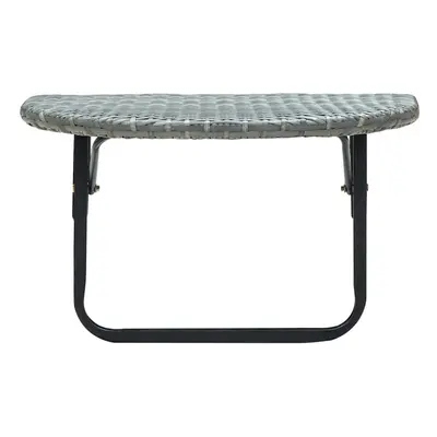 vidaXL Balcony Table Grey 60x60x40cm Poly Rattan Side Coffee Desk Plant Stand