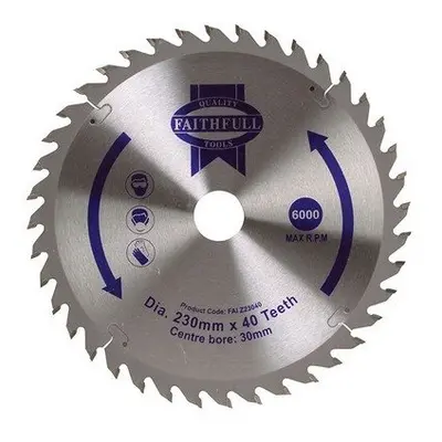 Faithfull FAIZ23040 Circular Saw Blade TCT x 30mm x 40T Fine Cross Cut