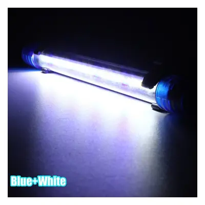 (Blue & White) Aquarium Waterproof LED Light Bar Fish Tank Submersible Downlight Tropical Aquari