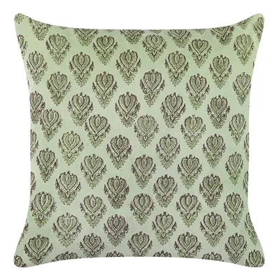 Velvet Cushion Floral Motif x cm Green RUNGIA