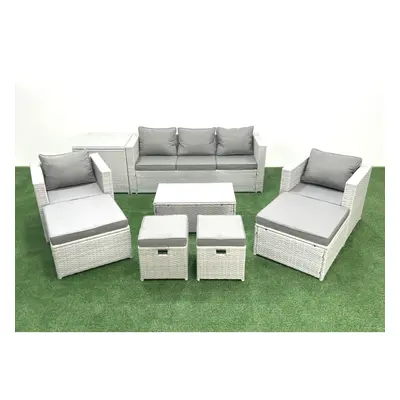 Fimous Pieces Rattan Garden Furniture Set Outdoor Garden Sofa Chair Coffee Table Set with Side T