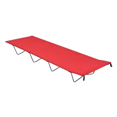 vidaXL Camping Bed 180x60x19 cm Oxford Fabric and Steel Red Hiking Lounger