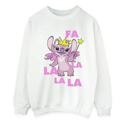 (XXL, White) Disney Mens Lilo & Stitch Angel Fa La La Sweatshirt