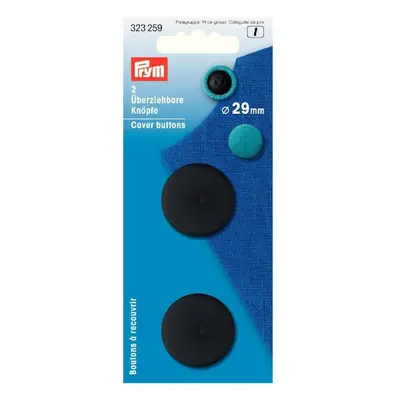 Prym Plastic Cover Buttons Black - per pack of