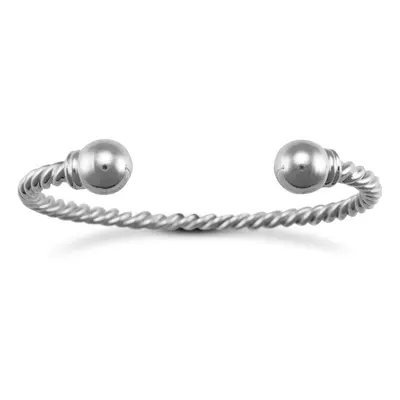 Jewelco London Silver twisted Torque Ladies Bangle Bracelet 4.5mm - ABG015