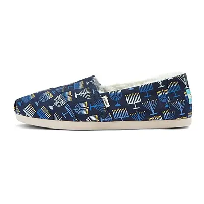 TOMS Women's Faux Fur Slip-On Shoe Alpargata Menorah Navy M