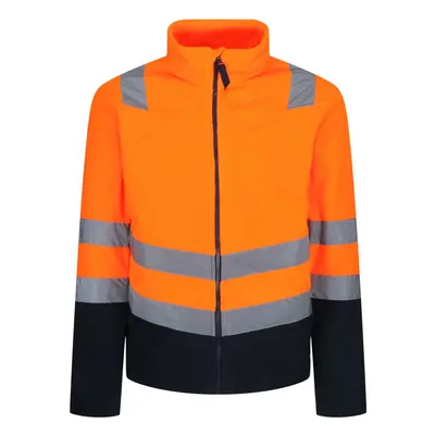 (3XL, Orange/Navy) Regatta Mens Pro Hi-Vis Fleece Jacket