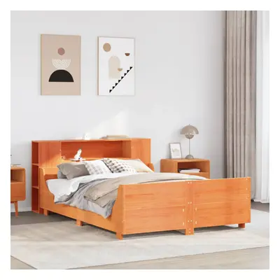 vidaXL Bed Frame without Mattress Wax Brown 160x200 cm Solid Wood Pine