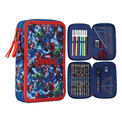 Marvel Large Pencil Case, Filled Pencil Cases with Avengers Stationary Sets, Marvel Gifts for Bo