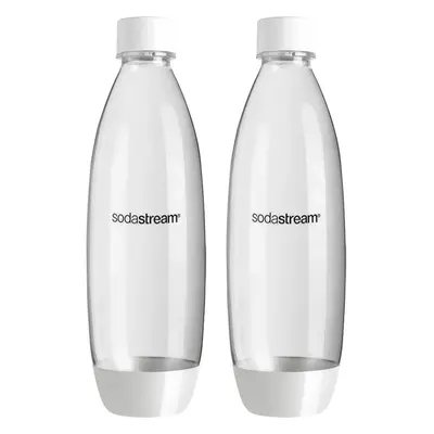 SodaStream 1L Twin Pack Dishwasher Safe Slim Bottle White