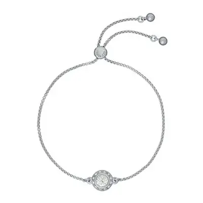 Ted Baker Soleta Solitaire Sparkle Crystal Adjustable Bracelet For Women (Silver Tone/Crystal)