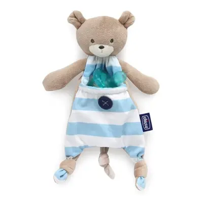 soother holder junior 12,5 cm plush blue/white