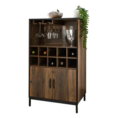 Wine Rack Bar Drink Bottle Storage Shelves Glass Holder Wooden