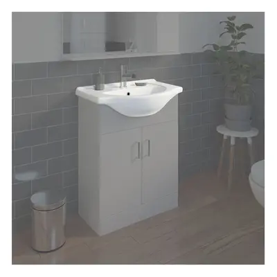 Bathroom WC Basin 650mm Compact Sink Single Tap Hole White BASIN ONLY