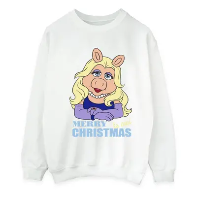 (5XL, White) Disney Mens Muppets Miss Piggy Queen of Holidays Sweatshirt