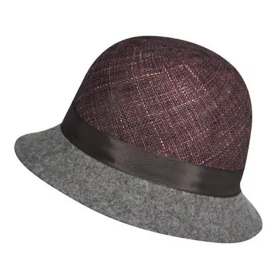 KANGOL Womens Dapper Felt & Straw Cloche Hat Wool K0817LX - Eggplant/Slate