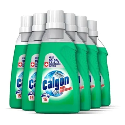 Calgon Antibacterial Washing Machine Cleaner & Water Softener Gel, 750ml, Pack of 6, Kills 99.9 