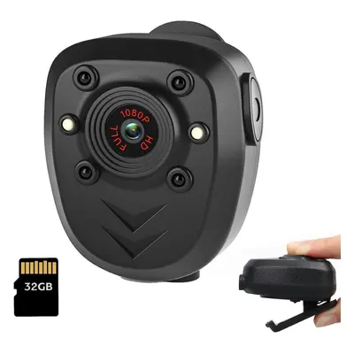 Chronus Mini Body Camera Video Recorder, Wearable Police Body cam with Night Vision, Built-in 32