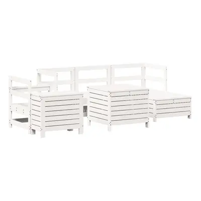 vidaXL Garden Sofa Set Piece Outdoor Sofa Corner Sofa White Solid Wood Pine