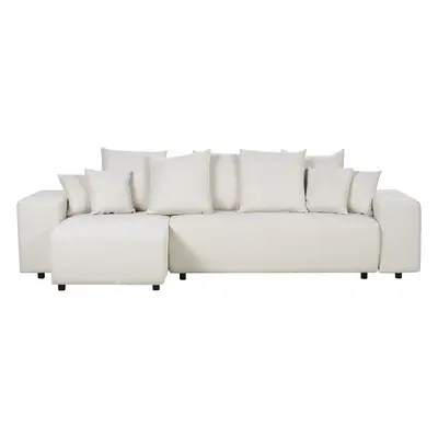 Corner Sofa LUSPA Fabric Light Beige with Storage Right Hand