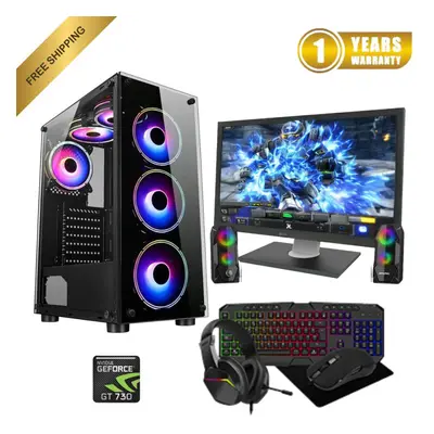 22'' Fast Gaming PC Bundle Core i5 16GB RAM 1TB & 128GB SSD 4GB GT730