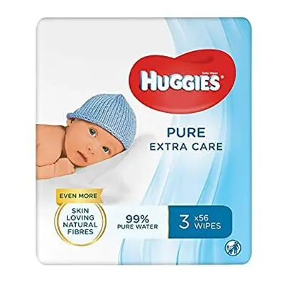 Huggies Pure Extra Care Baby Wipes Box with pacs (3 x wipes per pack) Sensitive Baby Wipes (672 