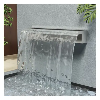 (600mm/60mm) 200-600mm Stainless Steel Waterfall WATER BLADE Cascade Koi Fish Pond BACK INLET