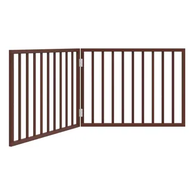 (brown, x x cm/ pcs) vidaXL Dog Gate with Door Foldable Dog Fence Pet Gate Pet Barrier Poplar Wo