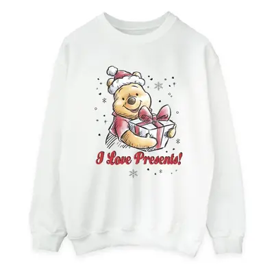 (S, White) Disney Womens/Ladies Winnie The Pooh Love Presents Sweatshirt