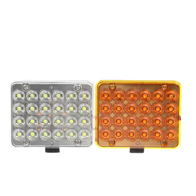 (Yellow + White) 12V LED Recovery Light Bar Car Amber Emergency Flashing Strobe Beacon Truck Lam