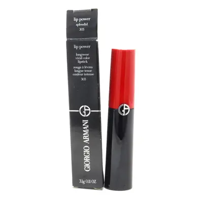 (303 Splendid) Giorgio Armani Lip Power Vivid Color Lipstick 0.11oz/3.1g New With Box