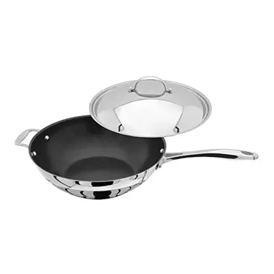 Stellar 30cm Stainless Steel Non Stick Wok/Stir Fry Pan and Lid