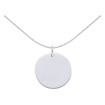 Jewelco London Ladies Sterling Silver 20mm Disc Medallion Charm Necklace inch - GVP288-20MM