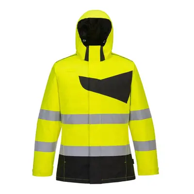 (3XL, Yellow/Black) Portwest Mens PW2 High-Vis Winter Jacket